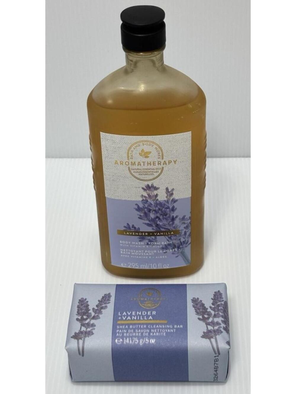 Bath & Body Works Aromatherapy Sleep Lavender Vanilla Body Wash & Soap Bar -NEW